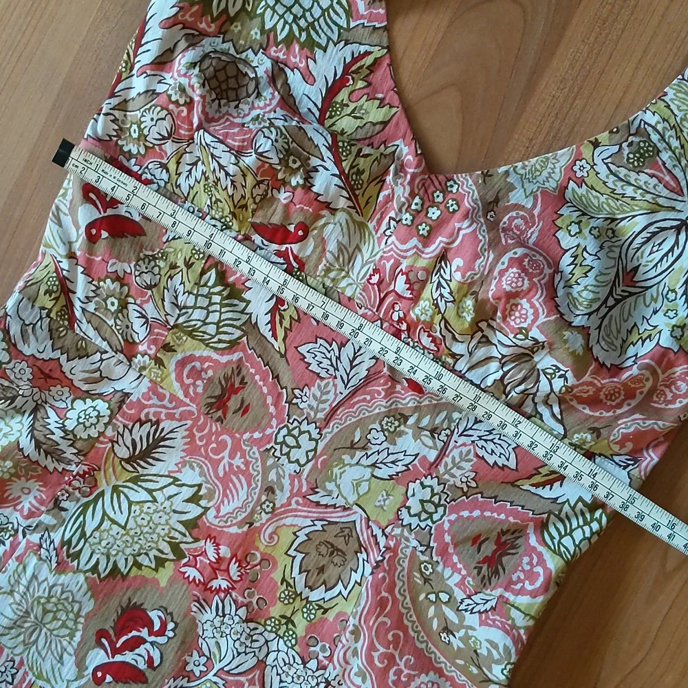 Ann Taylor Pink & Green Floral Aline Halter Dress Size 4 - Picture 4 of 10